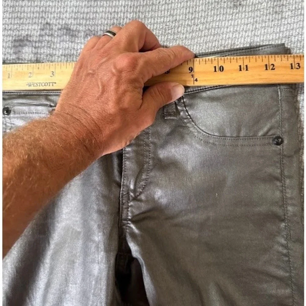 Rag & Bone Intermix Metallic Pewter Zipper Capri Pants 25X26.